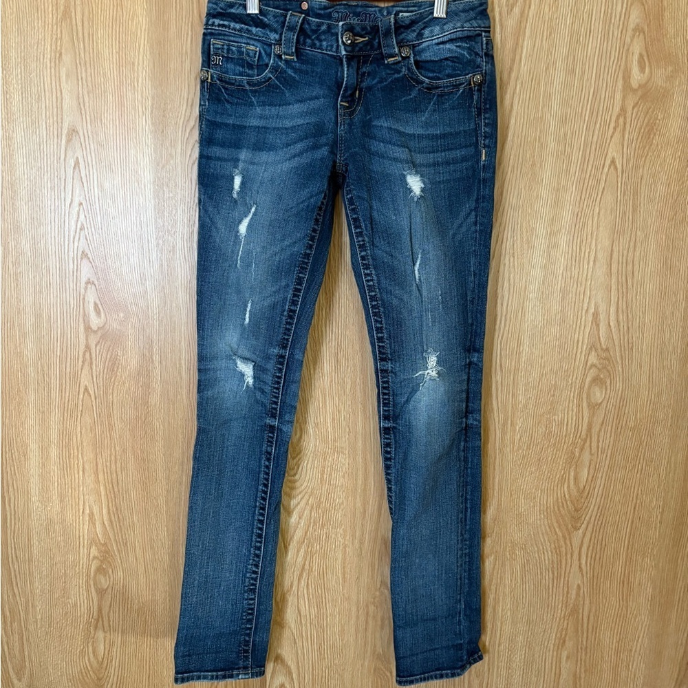 Miss Me Women's Classic Blue Boyfriend Ankle Jeans